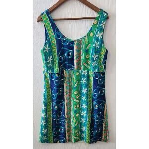 BIG HED Designs Floral Hawaiian Tropical VTG Dress Size Large